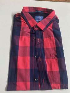 Men's Red & Blue Checkered Slim Fit Shirt