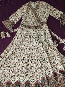 Printed Tie-ups Women Flare Dress