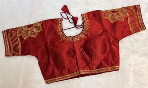 Exquisite Red Embroidered Blouse