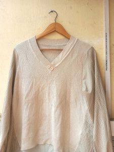 Korean Style V-Neck Knit + Shirt Top (Women)