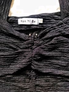 Korean Chic Textured Square Neck Top