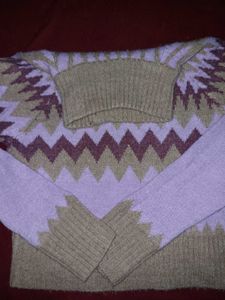 Cozy Geometric Print Turtleneck Sweater