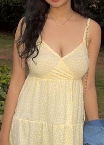 Soft Yellow Floral Mini Dress