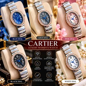 Cartier  Oval Dial Watch with Crystal Embellishmen