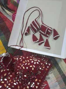 Mirrorwork Saree With Padded Blouse