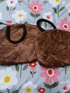 Brown Textured Handbag