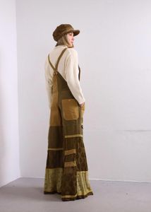 Free People Patchwork Wide Leg Overalls