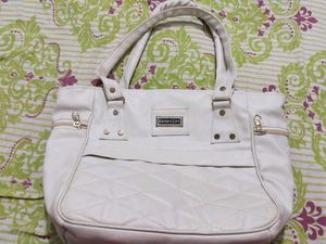 Chic White Quilted Tote Bag