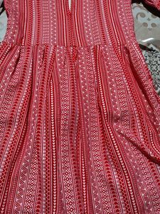 Beautiful Embroidered Red Kurta