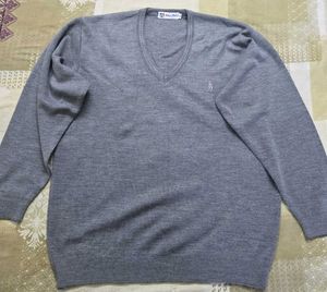 Men's Grey V-Neck Pullover