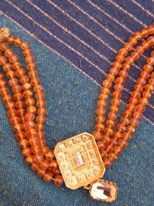 Imported Orange Beaded Necklace &amp; Earring Set