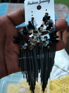 Beautiful Long Black Colour Earings