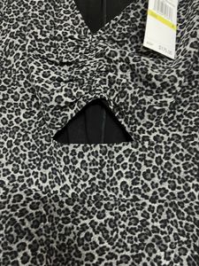 💕sale💕MK Leopard Georgette Cutout Mini Dress
