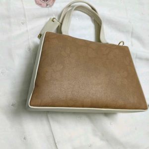 Stylish Brown &amp; Cream Clutch Bag