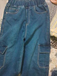 Stylish Blue Denim Cargo Pants