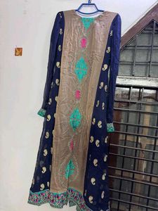 RAMSHA Elegant Navy Blue Embellished Kurta