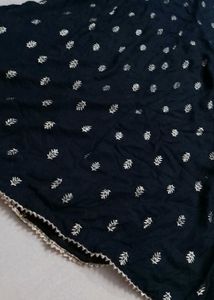Black Skirt Type Plazzao With Gold Print