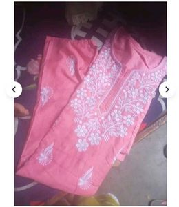 Peach Embroidered Kurta Set