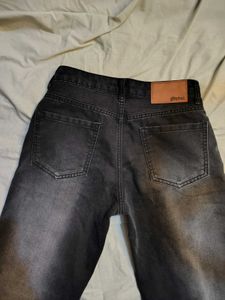 Glitchez Worn Grey Straight Fit Jeans