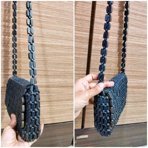 Vintage unique Wooden Beaded Clutch
