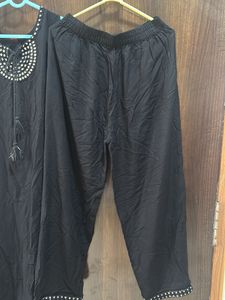 Elegant Black Kurta Set with Embellishments