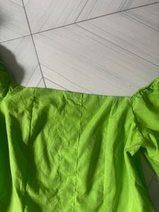 Lime Green Puff Sleeve Top