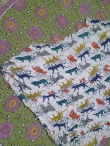 Cute Animal Print Smocked Crop Top