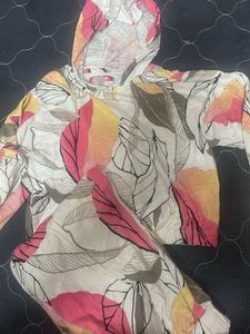 Leaf Print Hoodie and Pant Set