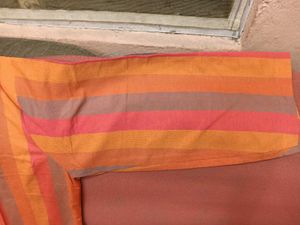 ComboOffer-New StripedOrangeWomen Kurtas-2+Plazzo