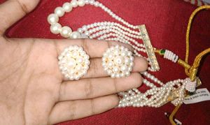 Elegant Pearl Choker Necklace Set