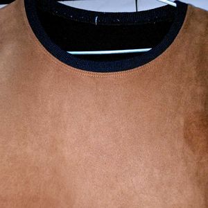 Brown Suede Crewneck