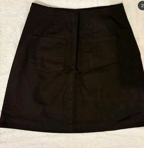 Brown Button Skirt