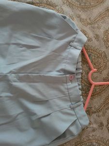 Light Blue Pleated Trousers