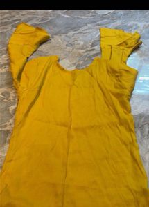 Yellow Embroidered Kurta with Bell Sleeves