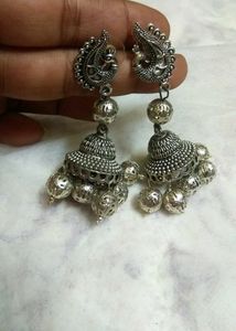 Light Weight Oxidised Earrings