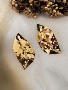 Gold Leaf Statement Earrings