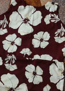 Floral Print Sleeveless Top kurti stitched by me