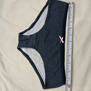 Navy Polka🪔 Dot Briefs with Pink Bow