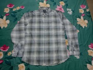 Pure Cotton Checked Pattern Shirt - M