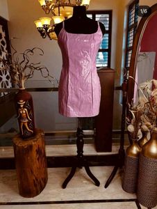 Pink Latex Mini Dress