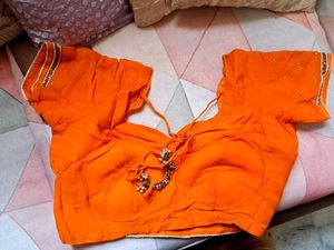 Heavy Orange Embroidered Saree