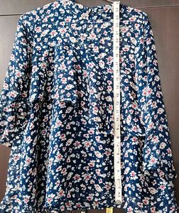 Chic Floral high-low Print Top with frills