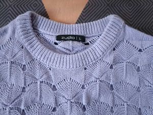 Lilac Cropped Knit Sweater