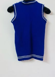 Korean Style Woollen Blue Vest