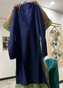 Men's Navy Blue Kurta and Pants Set