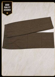 Men's Brown Striped Trousers