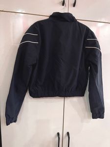 Navy Striped Bomber Jacket