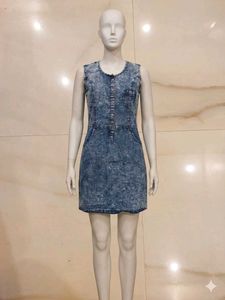 Denim Wash Sleeveless Dress