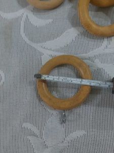 Wooden Curtain Rings with Hooks ( Pack of 18 )