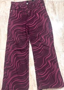 Wide Leg Patterned Pants